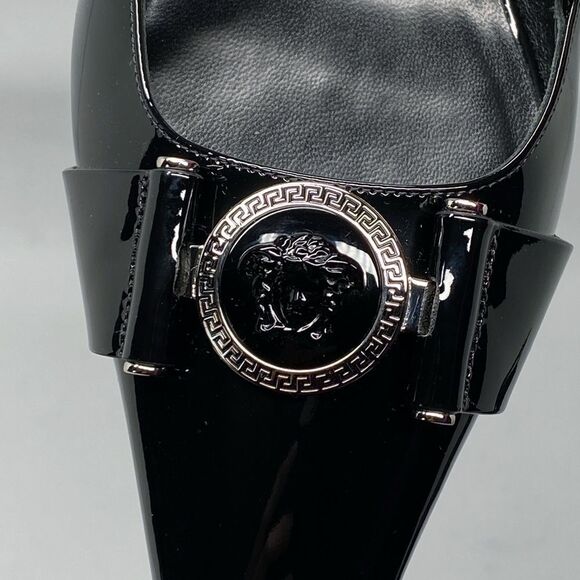 Versace Medusa Buckle Leather Slingback Pumps size 41 - Picture 8 of 15